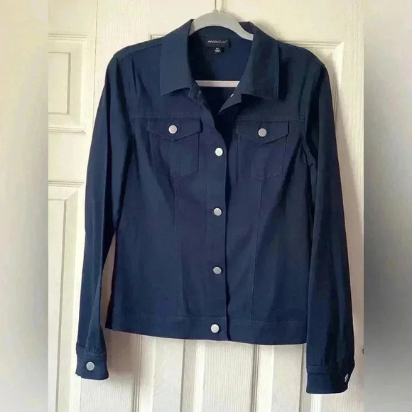 Metro Blues Jacket Navy Blue Spring Tall Trucker Style jacket and pants Sz 6T - Picture 1 of 7